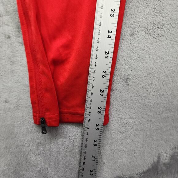 NEW Under Armour Pants Womens S Red White UA Knit Warm Up Team Zip Ankle Gym - Picture 15 of 16